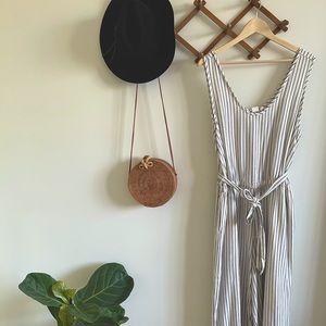 B&W Pinstripe Gap Romper
